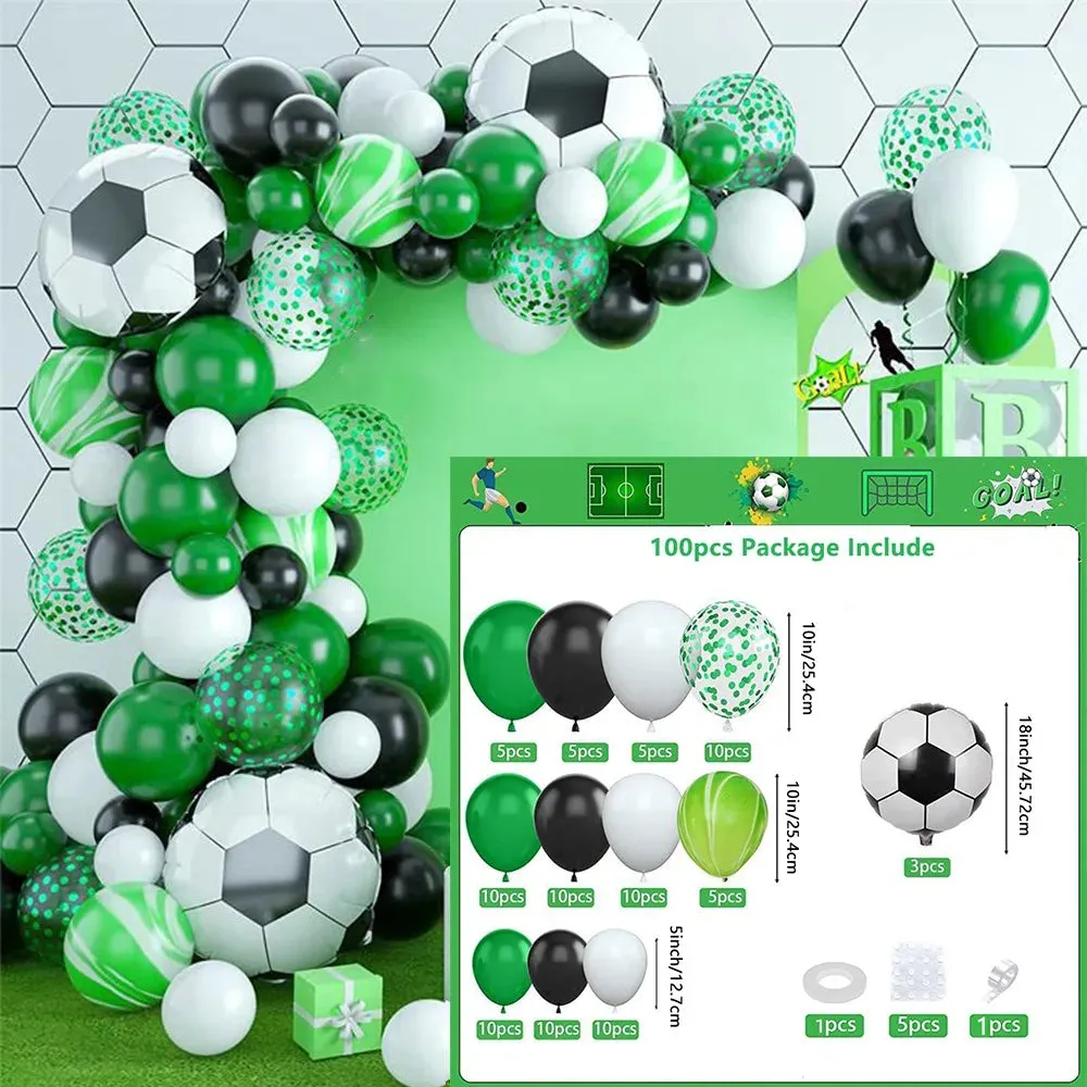100Pcs Soccer Birthday Party Decoration Balloon Garland Arch Set Sports Theme Party Soccer Party Birthday Party Decoration