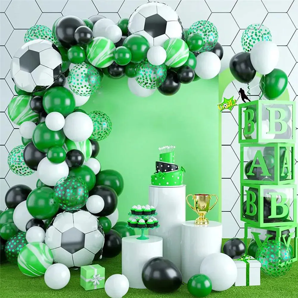 100Pcs Soccer Birthday Party Decoration Balloon Garland Arch Set Sports Theme Party Soccer Party Birthday Party Decoration