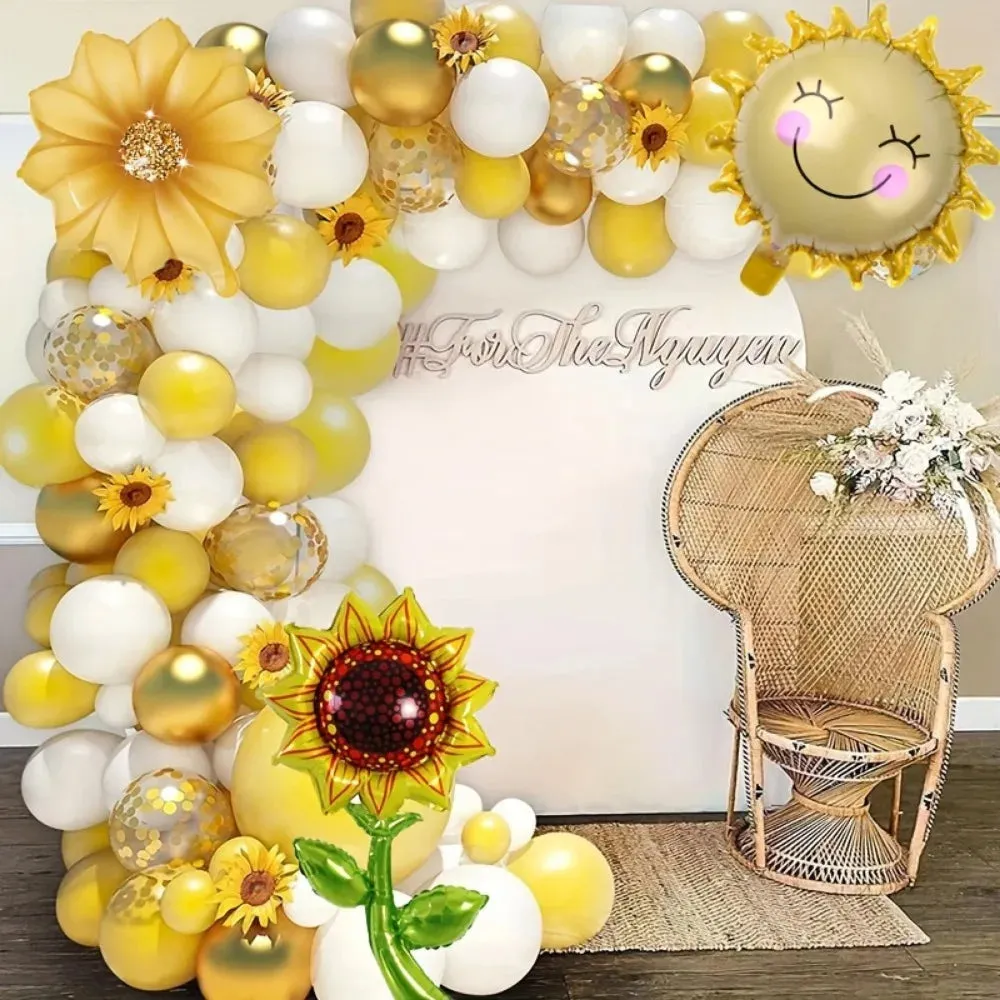 101Pcs Sunflower Yellow Balloon Garland Set Is Perfect For Birthday Anniversary Wedding Indoor And Outdoor Party Decorations