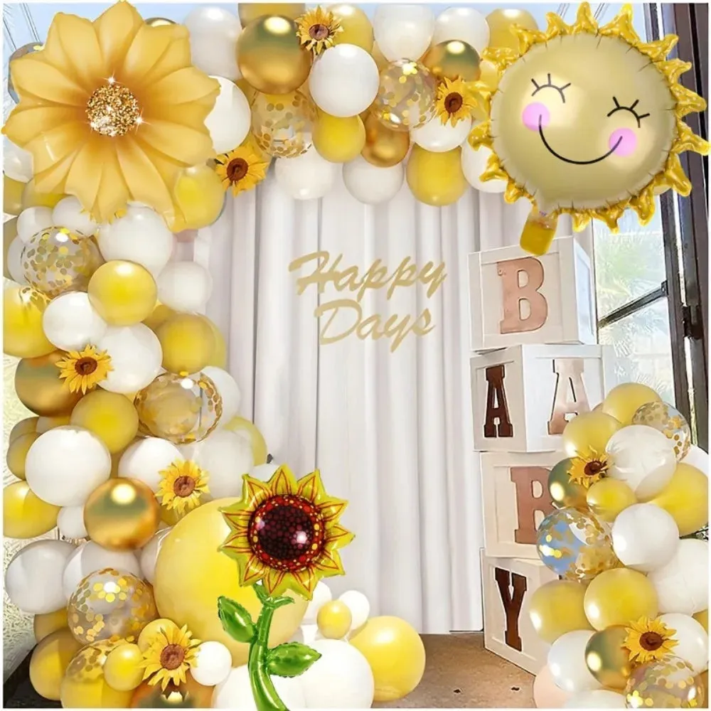 101Pcs Sunflower Yellow Balloon Garland Set Is Perfect For Birthday Anniversary Wedding Indoor And Outdoor Party Decorations