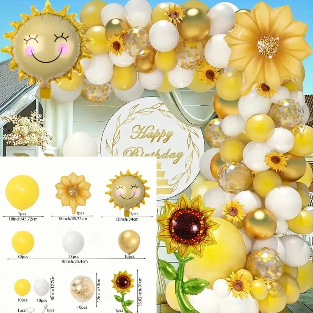 101Pcs Sunflower Yellow Balloon Garland Set Is Perfect For Birthday Anniversary Wedding Indoor And Outdoor Party Decorations