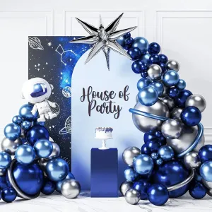 112Pcs Space Astronaut Balloon Arch Set Birthday Party Set Kids Galaxy Column Stars Balloon Party Decoration