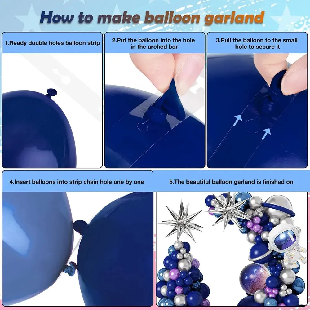 112Pcs Space Astronaut Balloon Arch Set Birthday Party Set Kids Galaxy Column Stars Balloon Party Decoration