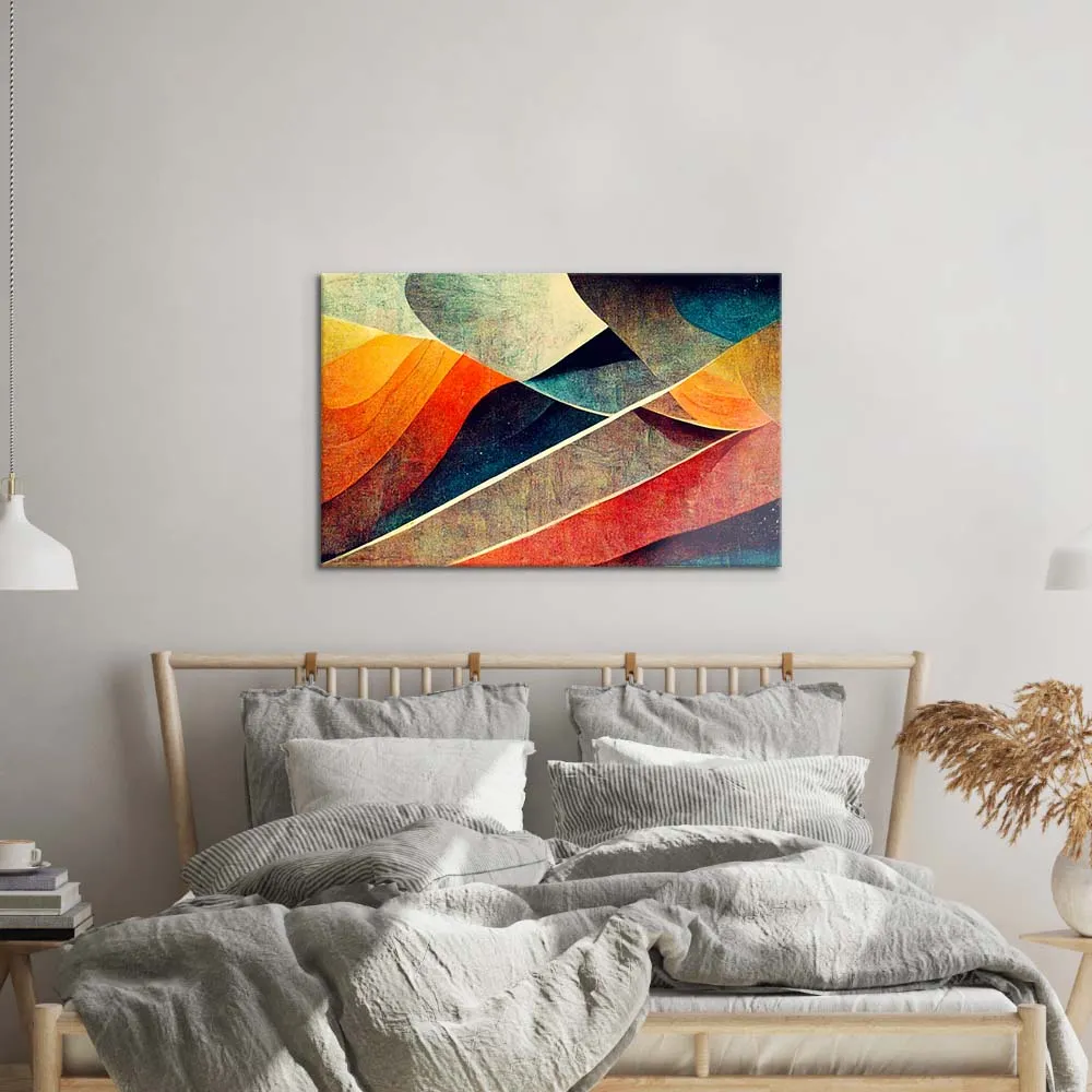 Abstract Paper Waves Glass Wall Art