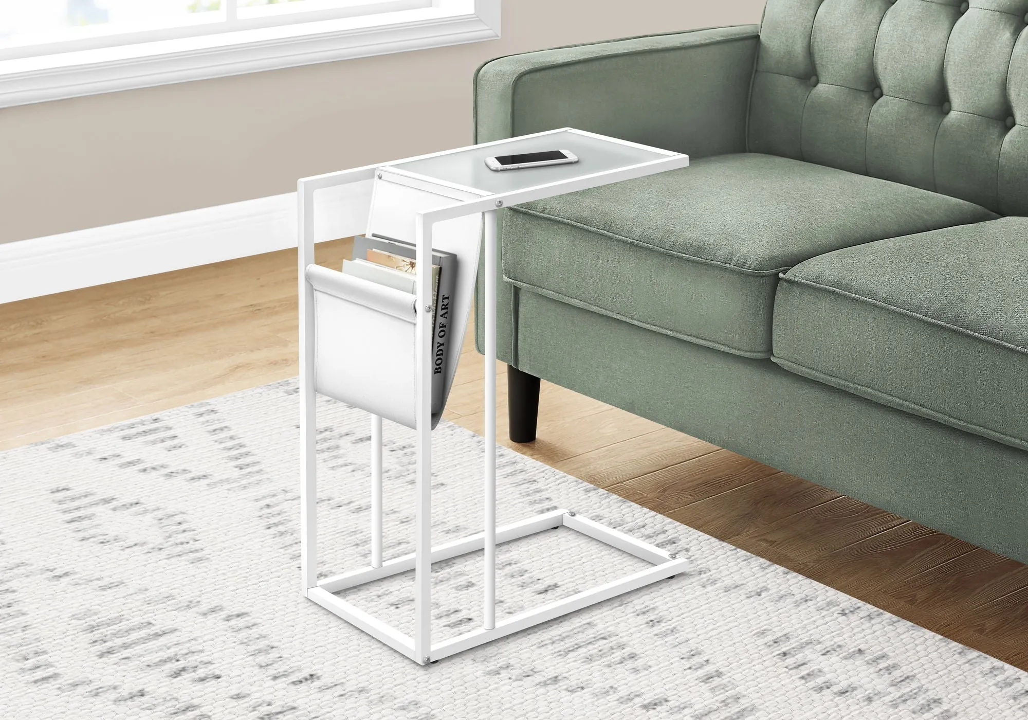 Accent Table, C - Shaped, Contemporary And Modern - White by Couch.com