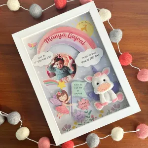 Baby Birth Detail Frame -Unicorn Fairytale