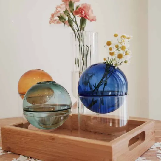 Blown Glass Orb Vases
