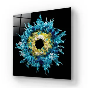 Blue Iris Glass Wall Art