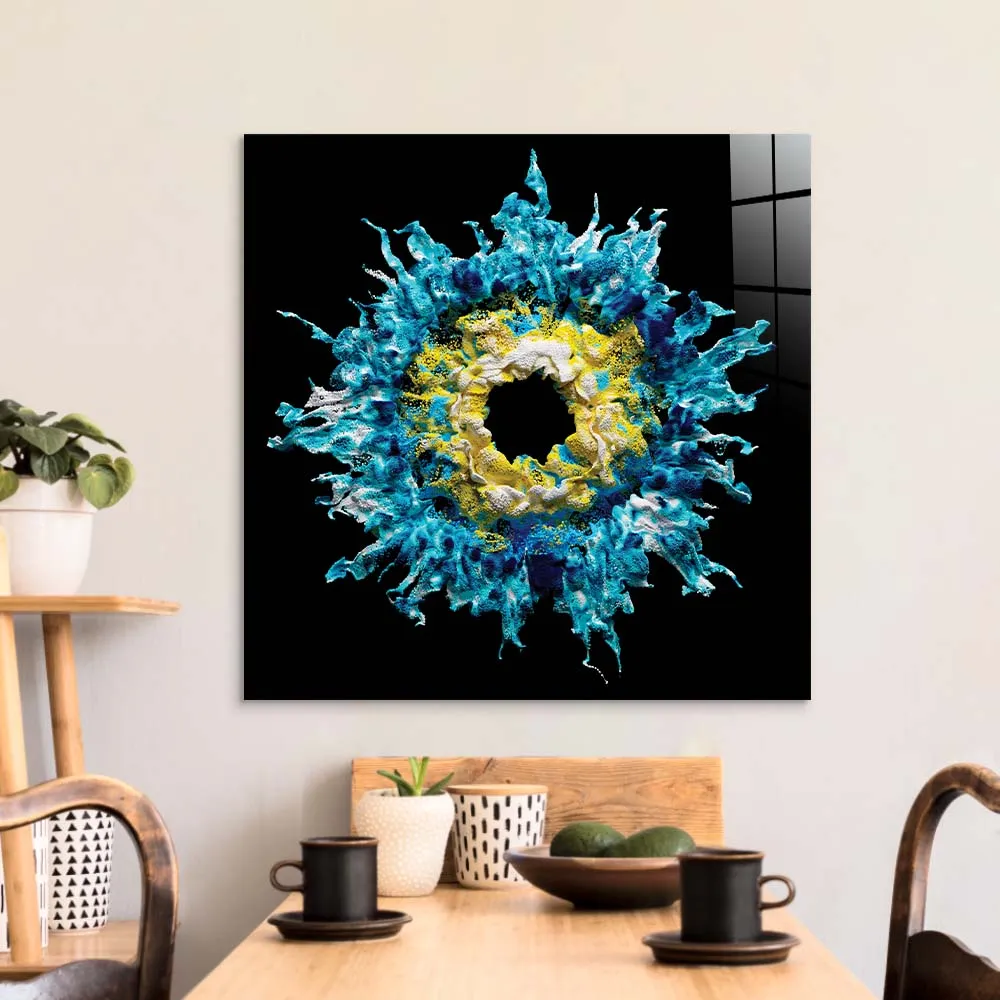 Blue Iris Glass Wall Art