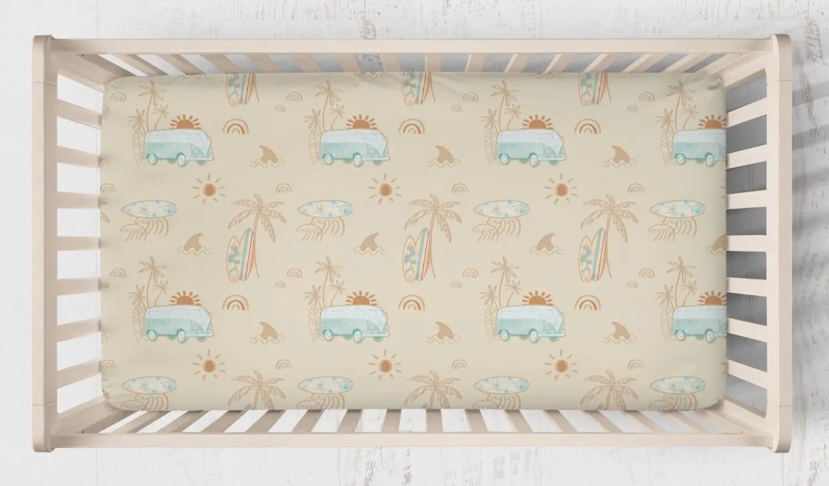 Boho Surfer Nursery Starter Crib Bedding Set