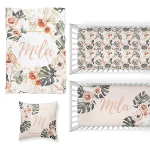 Boho Tropics Nursery Starter Crib Bedding Set