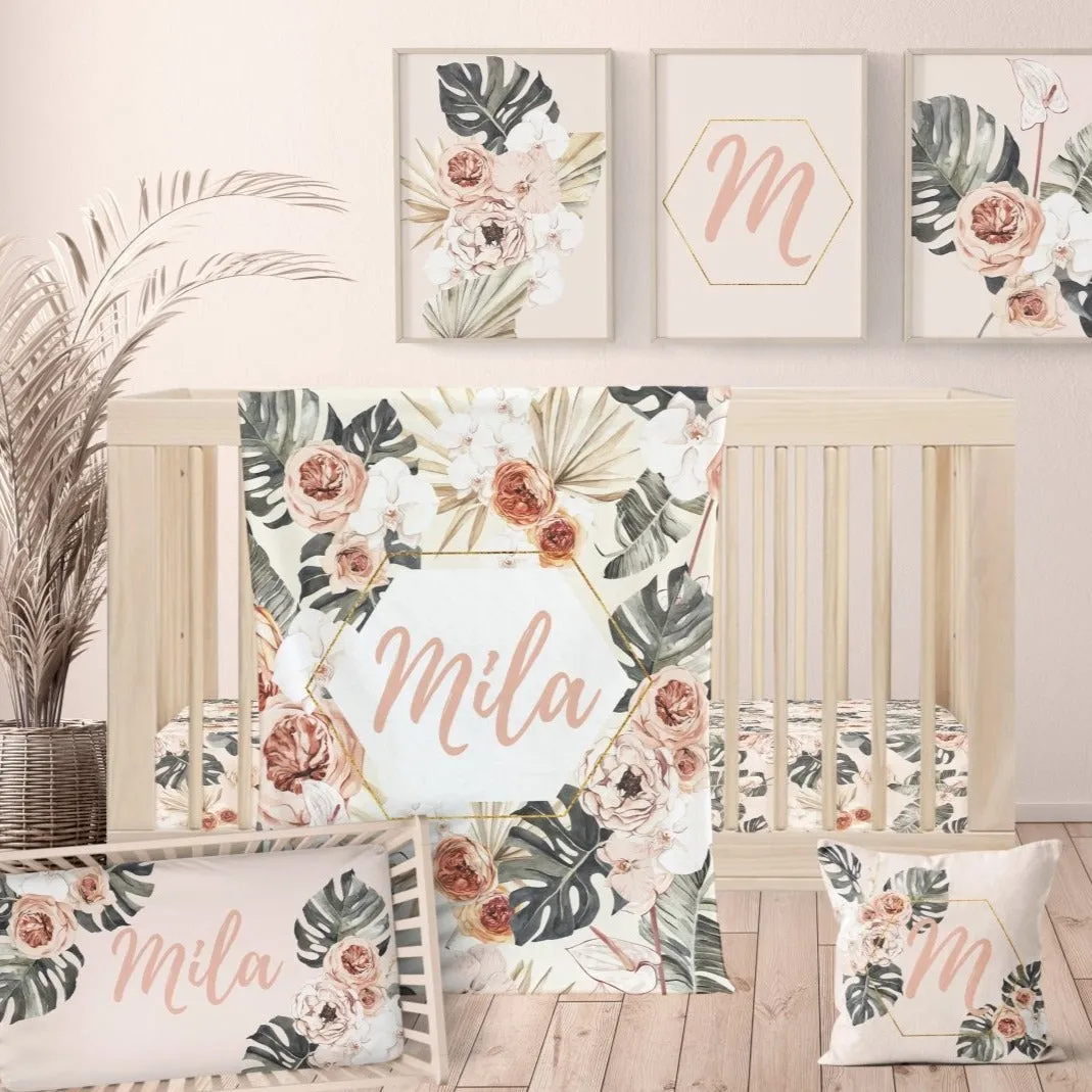 Boho Tropics Nursery Starter Crib Bedding Set