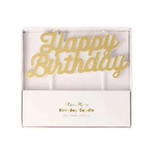 Happy Birthday Candle (Gold)