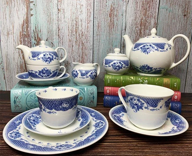 Netherfield Bone China Teacup, Saucer and Plate Set