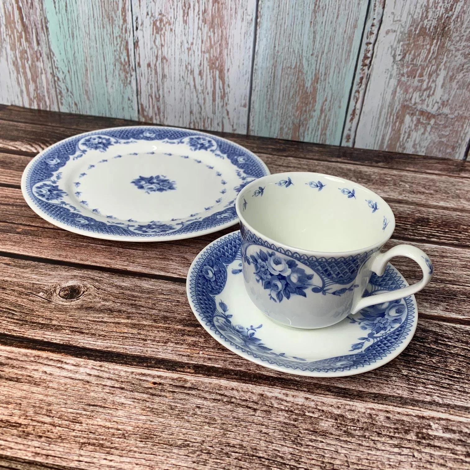 Netherfield Bone China Teacup, Saucer and Plate Set