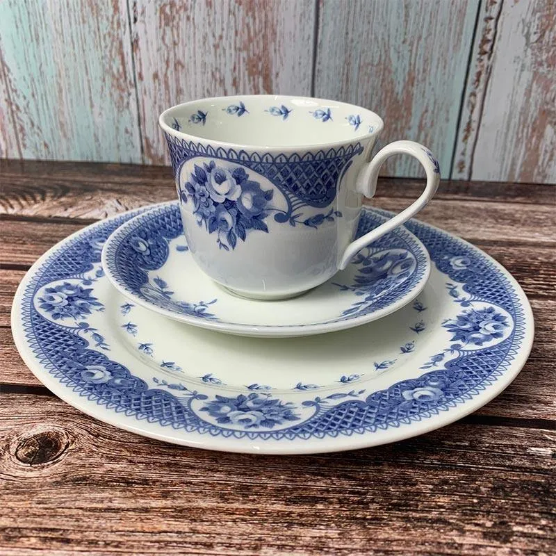 Netherfield Bone China Teacup, Saucer and Plate Set