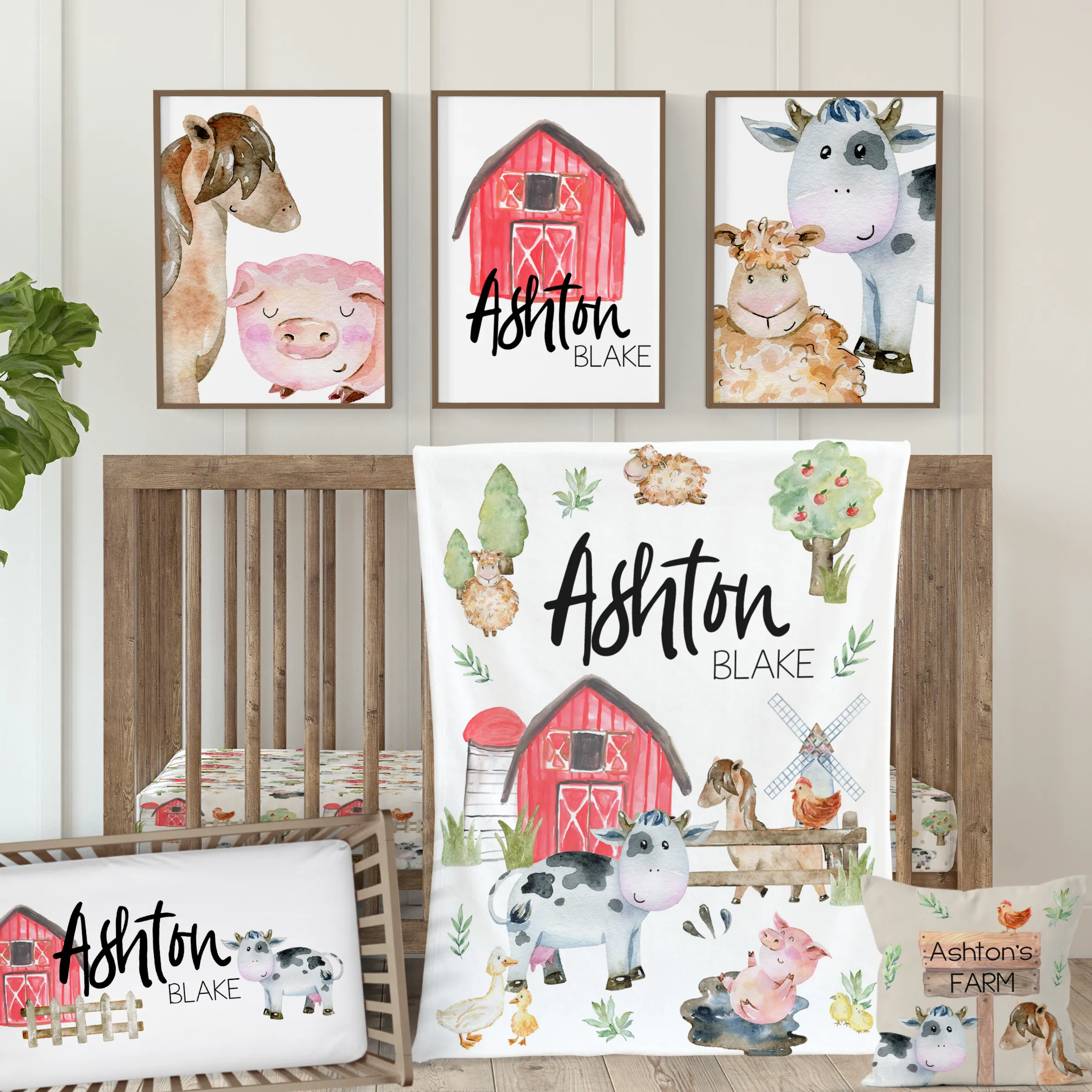 On the Farm Nursery Starter Crib Bedding Set