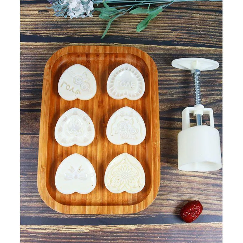 Set of 6 Heart Shaped Hand Press Stamps