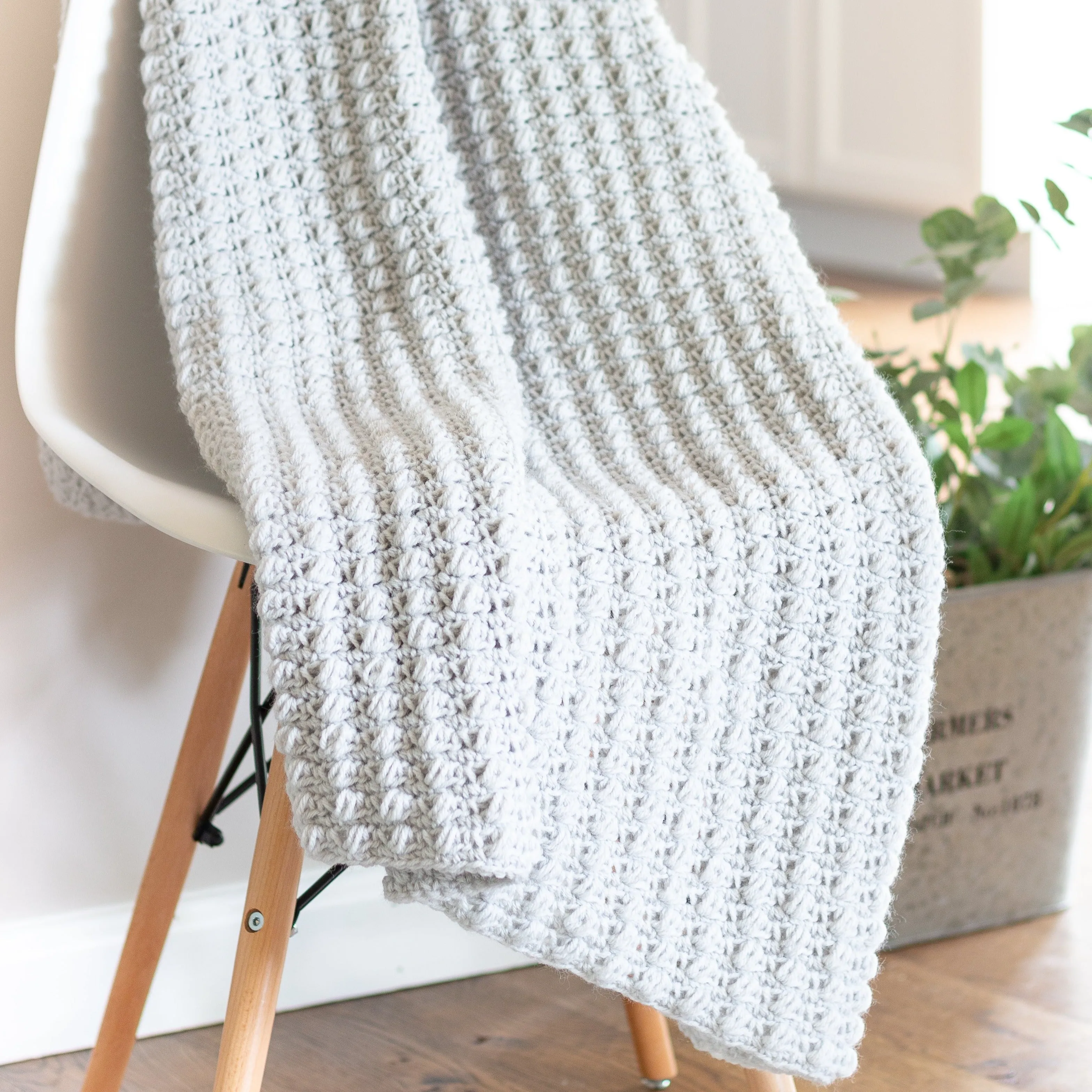 Textured Blanket PDF Crochet Pattern in Eight Sizes - Digital Download