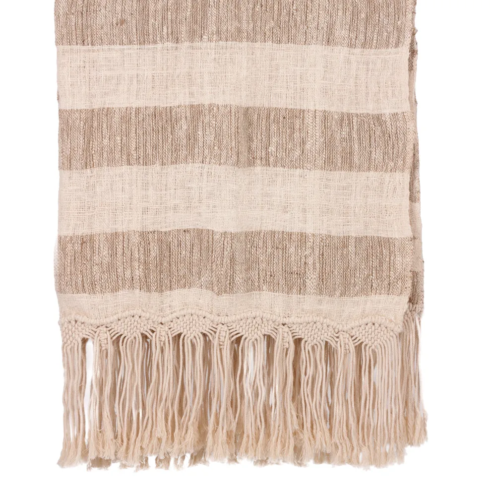 Throw Natural Cassandra Macrame with Tassels