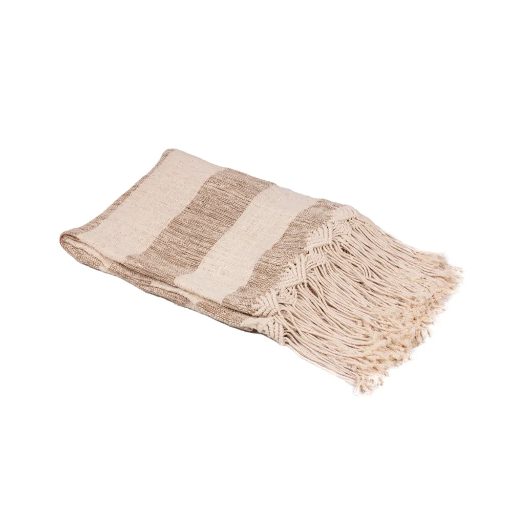 Throw Natural Cassandra Macrame with Tassels