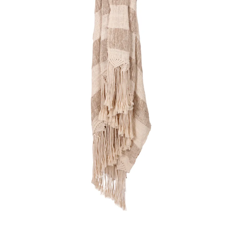 Throw Natural Cassandra Macrame with Tassels
